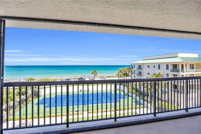 balcony with a water view