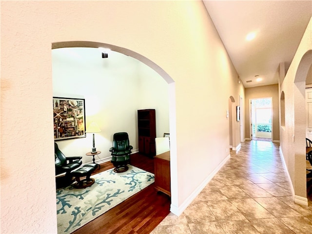 hall featuring light hardwood / wood-style flooring