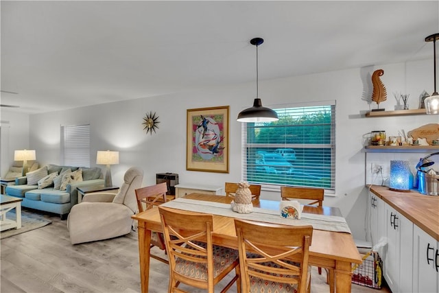 dining area featuring light hardwood / wood-style flooring