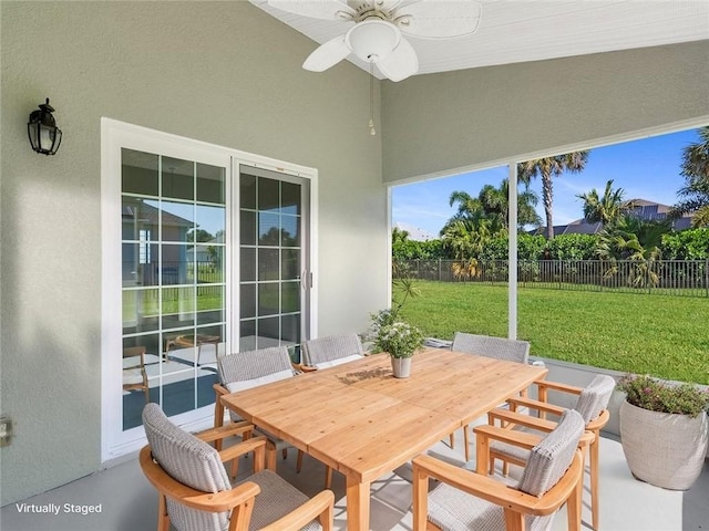 8340 Paladin Sq, Vero Beach, FL 32967 - view of patio with a ceiling fan and outdoor dining area