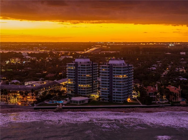 3554 Ocean Dr Ph 4S, Vero Beach, FL 32963 - aerial view at dusk with a view of city