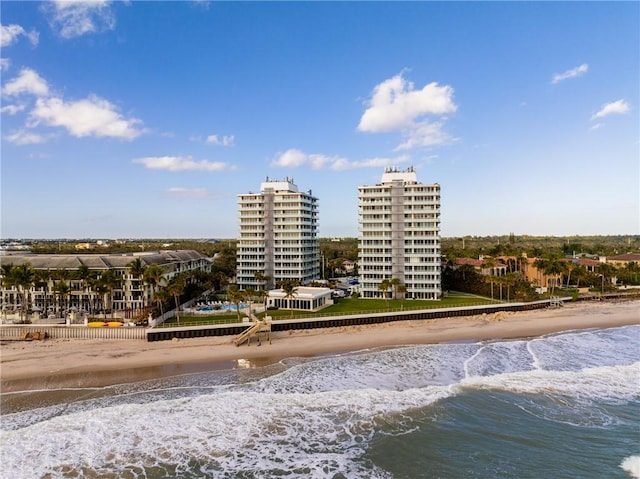 3554 Ocean Dr Ph 4S, Vero Beach, FL 32963 - aerial view featuring a view of the beach and a water view
