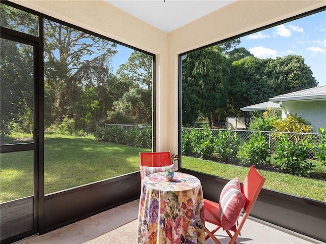 view of sunroom / solarium