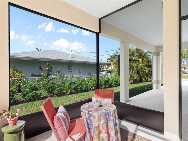 view of sunroom