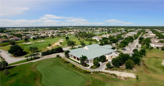 bird's eye view featuring a residential view and golf course view