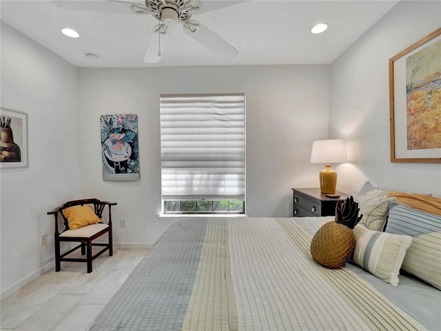 5205 Turtle Creek Cir, Vero Beach, FL 32967 - bedroom featuring a ceiling fan and recessed lighting