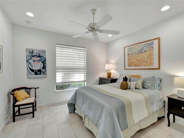 5205 Turtle Creek Cir, Vero Beach, FL 32967 - bedroom featuring recessed lighting and ceiling fan