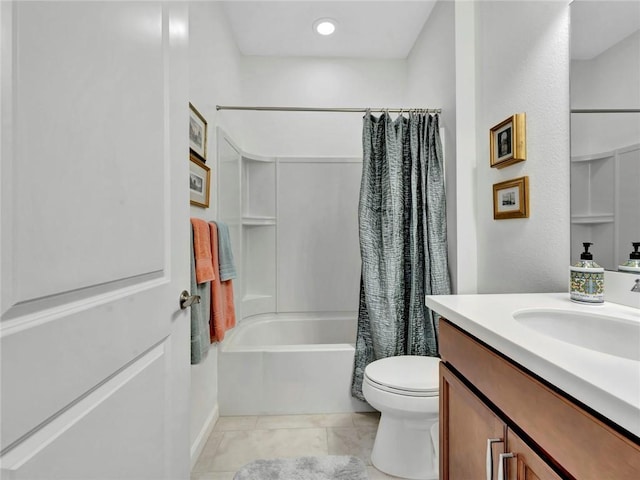 5205 Turtle Creek Cir, Vero Beach, FL 32967 - full bathroom featuring shower / bath combination with curtain, vanity, and tile patterned flooring