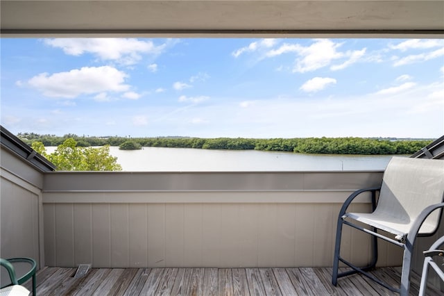 balcony with a water view