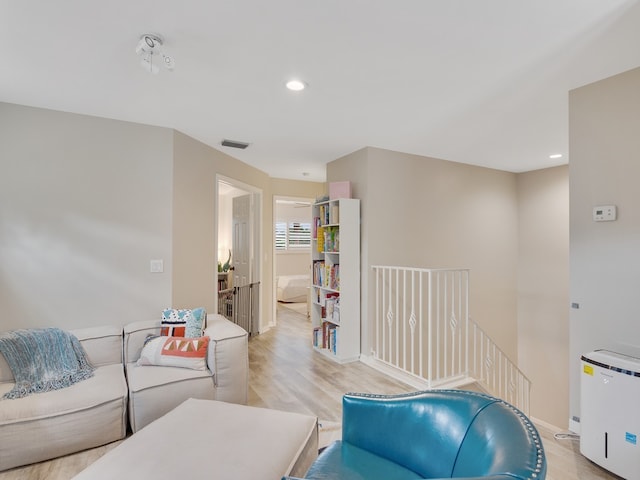 living room featuring light hardwood / wood-style flooring