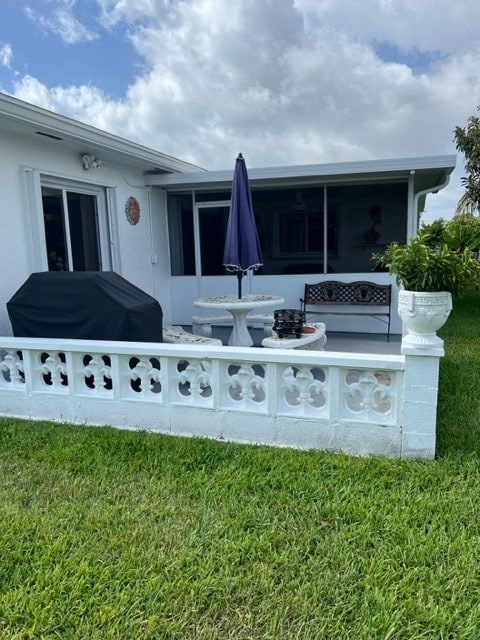 view of patio featuring grilling area