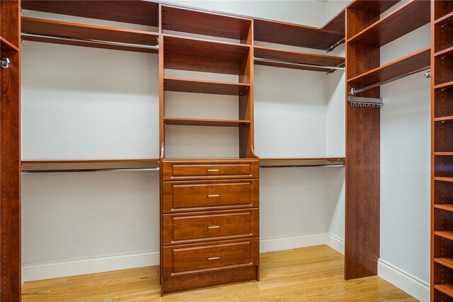 walk in closet featuring light wood-type flooring