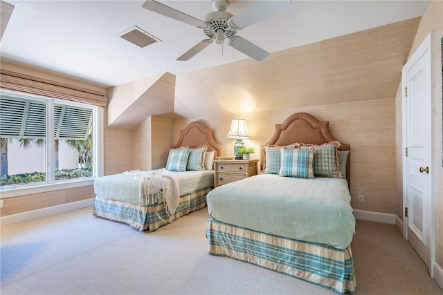 596 Ocean Rd, Vero Beach, FL 32963 - carpeted bedroom featuring baseboards and a ceiling fan