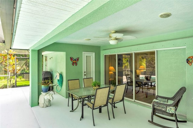 8145 95th Ct, Vero Beach, FL 32967 - view of patio featuring outdoor dining area and ceiling fan