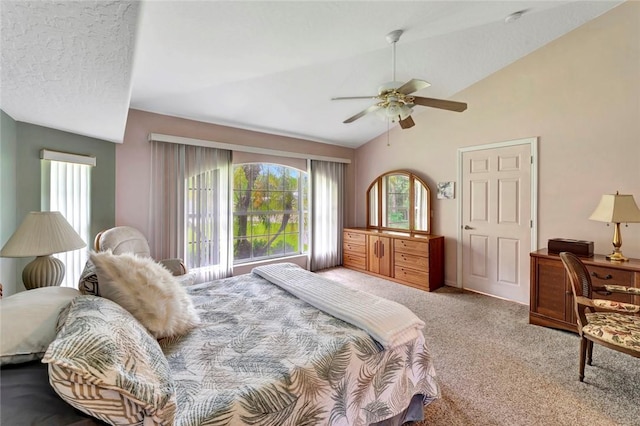 8145 95th Ct, Vero Beach, FL 32967 - carpeted bedroom with ceiling fan and lofted ceiling