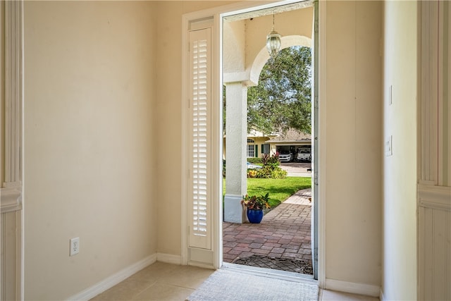 view of tiled entryway