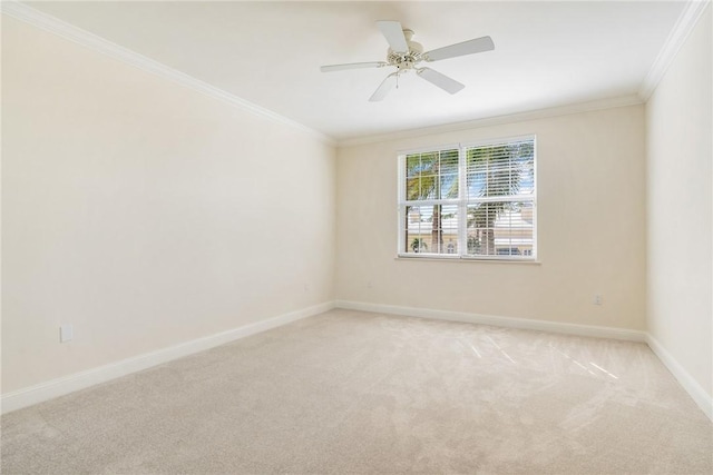 1510 Oak Harbor Blvd Unit 202, Vero Beach, FL 32967 - empty room with ornamental molding, light colored carpet, and ceiling fan