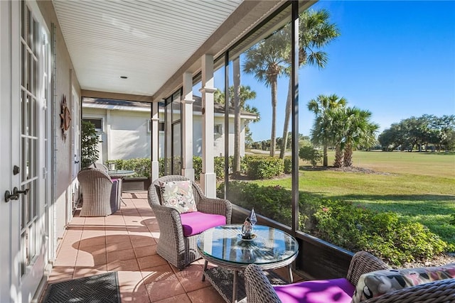 view of sunroom