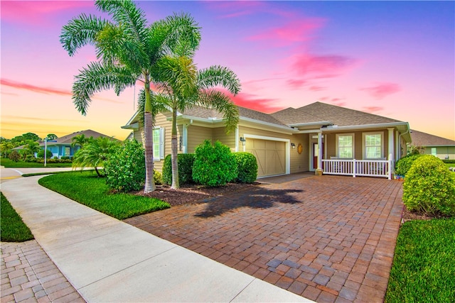 view of front of home featuring a garage