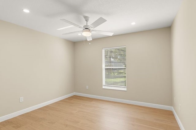 1590 Polynesian Ln, Sebastian, FL 32958 - spare room with ceiling fan, light wood-type flooring, and recessed lighting