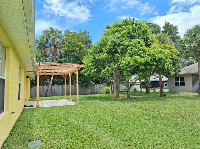 1590 Polynesian Ln, Sebastian, FL 32958 - fenced backyard with a pergola and a patio