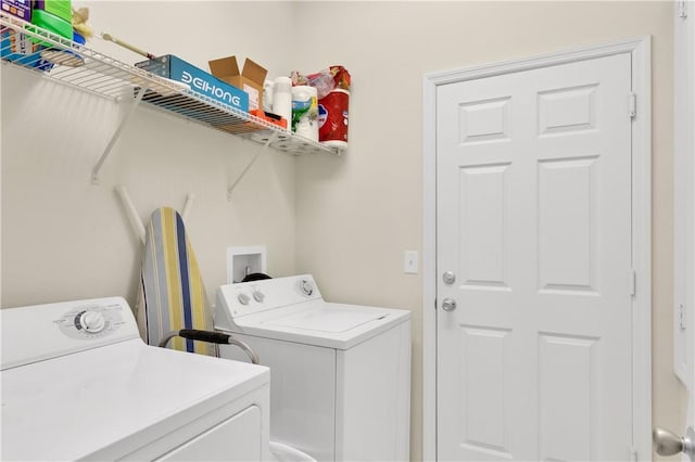 laundry room featuring washer and dryer