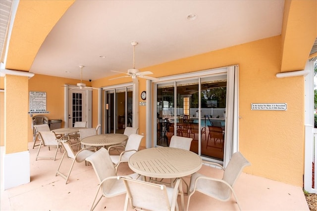 view of patio / terrace featuring ceiling fan