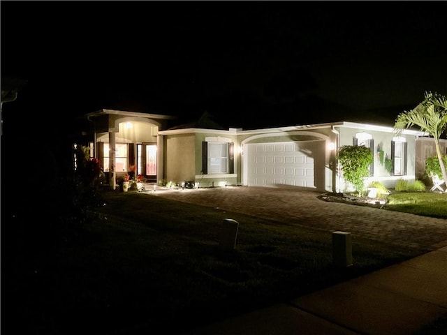 view of front of home featuring a garage