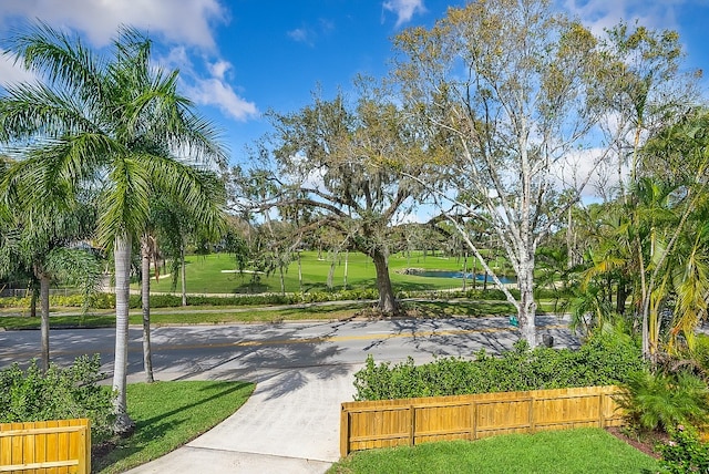 view of community with a lawn