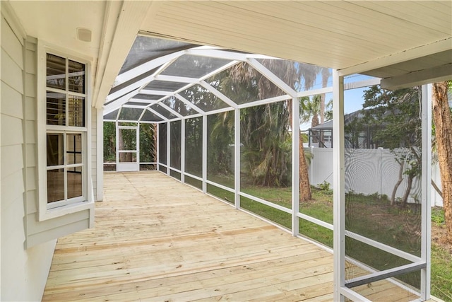 view of unfurnished sunroom