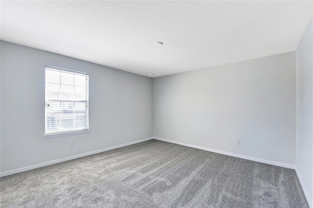 spare room featuring carpet and a textured ceiling