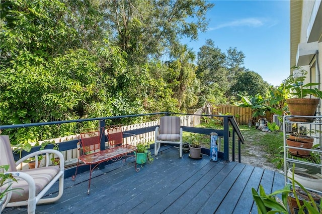 view of wooden deck