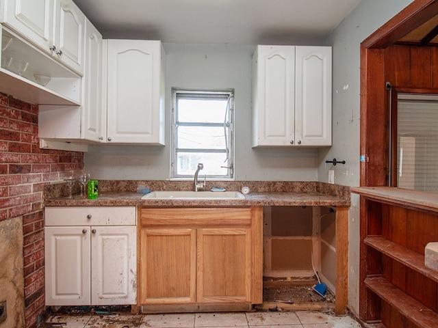 kitchen featuring sink and white cabinets