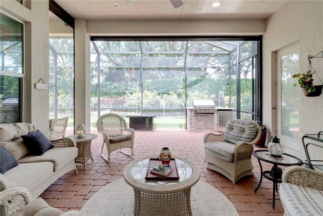 view of sunroom