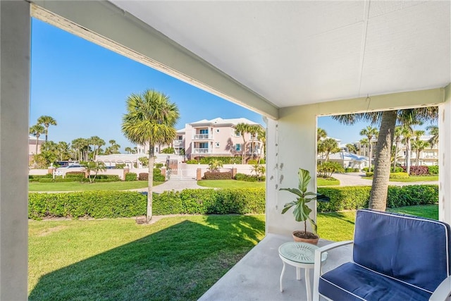 view of patio featuring a residential view