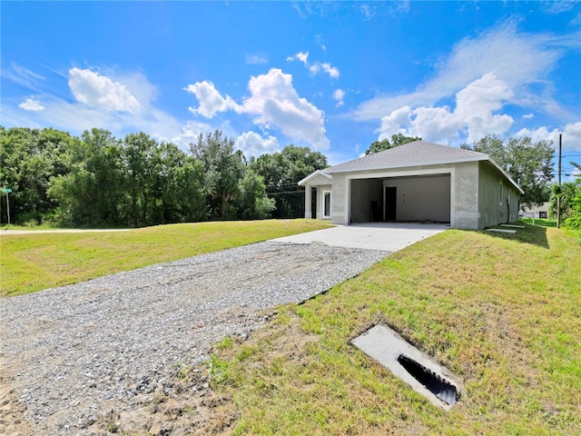 ranch-style home featuring a front yard