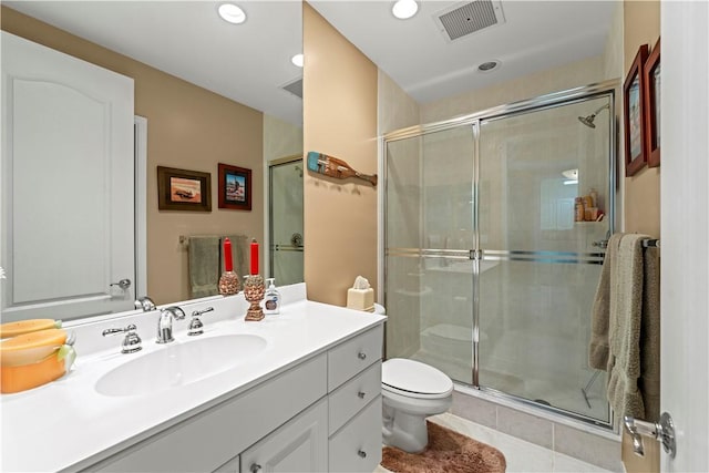 3000 N Aia Hwy N Phgc, Phgc, Hutchinson Island, FL 34949 - full bathroom with visible vents, a stall shower, toilet, and vanity