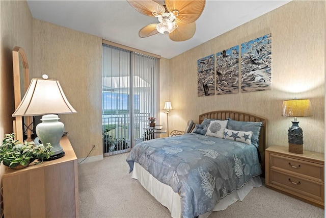 3000 N Aia Hwy N Phgc, Phgc, Hutchinson Island, FL 34949 - carpeted bedroom featuring access to outside, baseboards, and ceiling fan