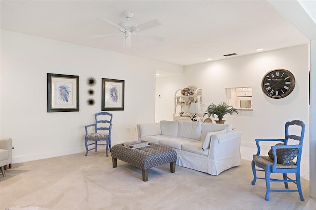 5151 A1A Hwy Unit 506, Indian River Shores, FL 32963 - carpeted living area featuring ceiling fan and recessed lighting