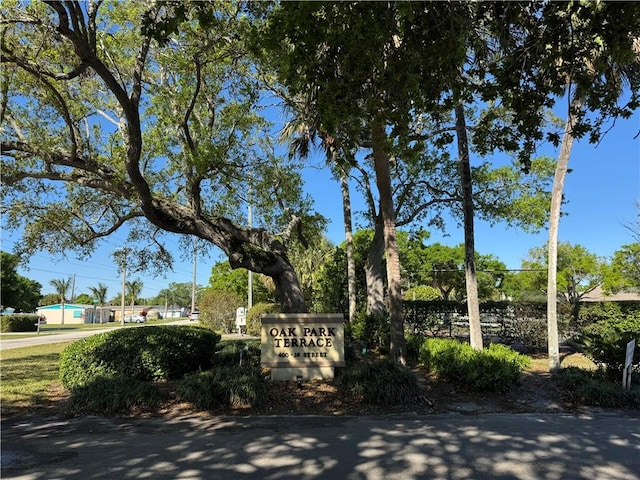 view of community sign