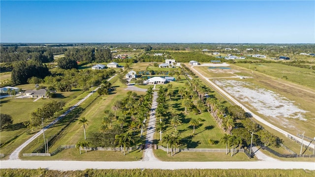 bird's eye view with a rural view