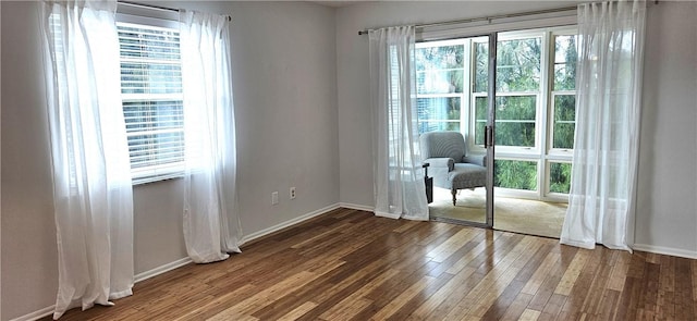 interior space featuring dark wood-type flooring and a healthy amount of sunlight