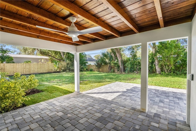 view of patio / terrace with ceiling fan