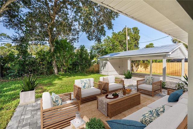 view of patio with outdoor lounge area