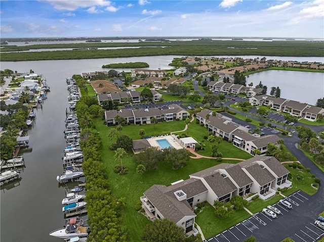 223 River Walk Unit 12, Hutchinson Island, FL 34949 - aerial perspective of suburban area featuring a nearby body of water