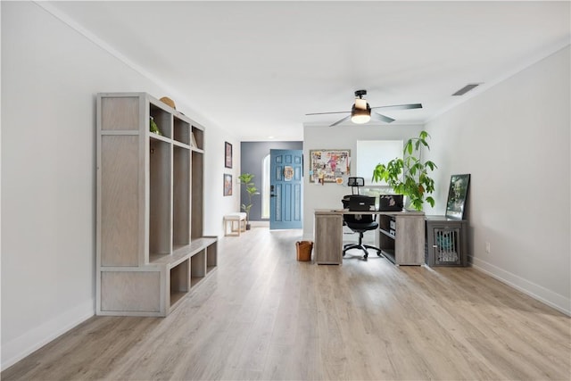 1933 Robalo Dr, Vero Beach, FL 32960 - office space with ceiling fan and light wood-style flooring