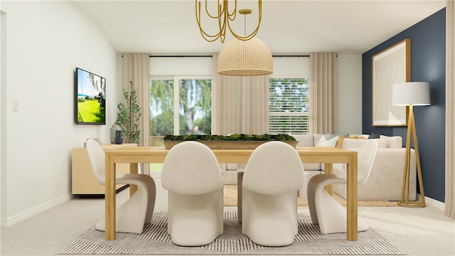 8706 22nd St, Vero Beach, FL 32966 - carpeted dining room with plenty of natural light and a chandelier