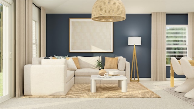 8706 22nd St, Vero Beach, FL 32966 - carpeted living room with baseboards