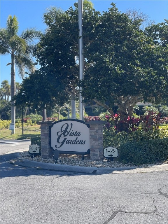 view of community sign