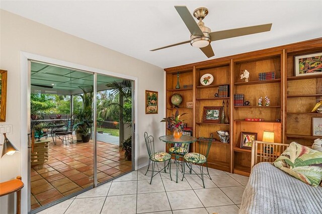 850 Gilbert St, Sebastian, FL 32958 - dining area with ceiling fan and light tile patterned flooring